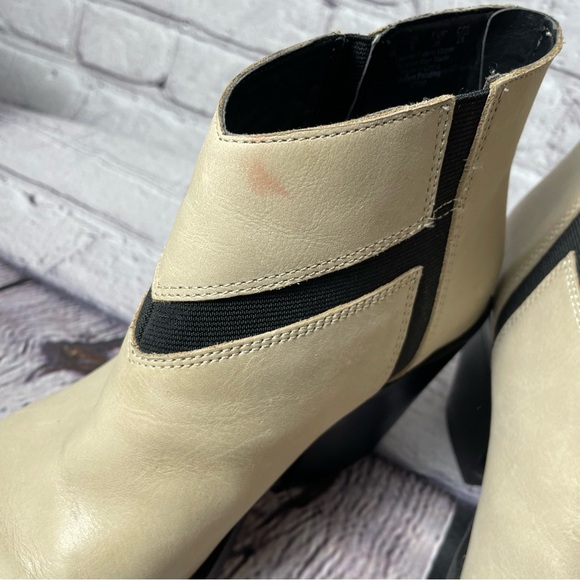 Naya Atom Ankle Boots Taupe Black Leather Size 8 - Picture 5 of 8